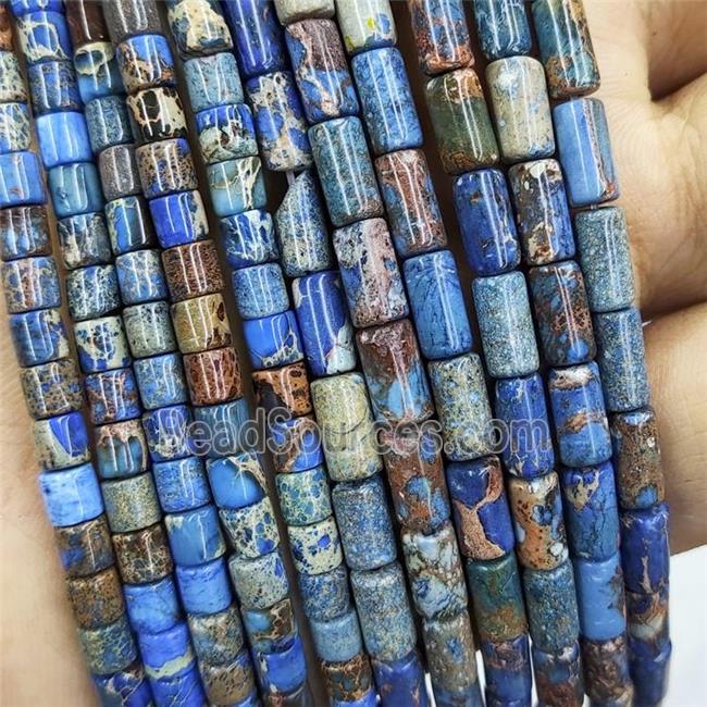 Imperial Jasper Tube Beads Blue