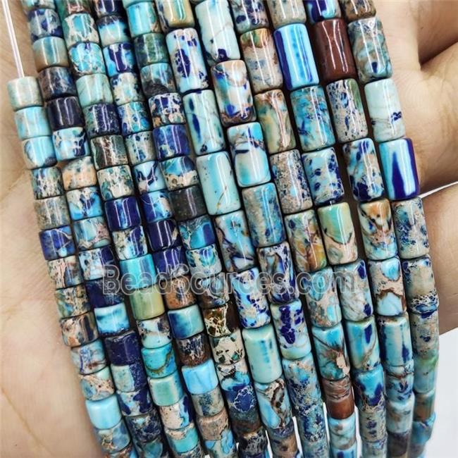 Imperial Jasper Tube Beads Blue