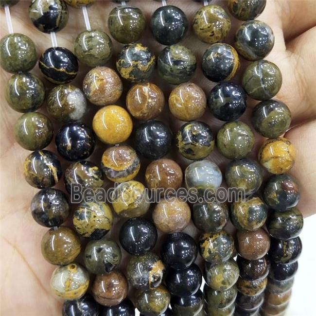 Natural Indonesia Bumblebee Jasper Beads Smooth Round