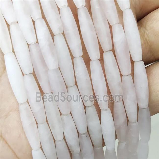 Natural Rose Quartz Rice Beads Matte Lt.pink