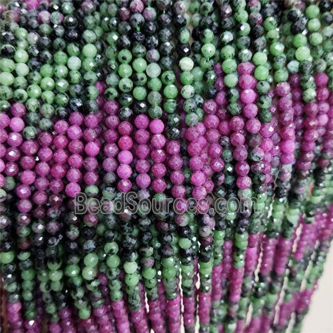 Natural Ruby Zoisite Beads Faceted Round