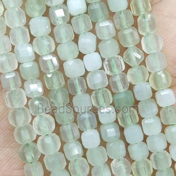 New Mountain Jade Beads Faceted Cube Green