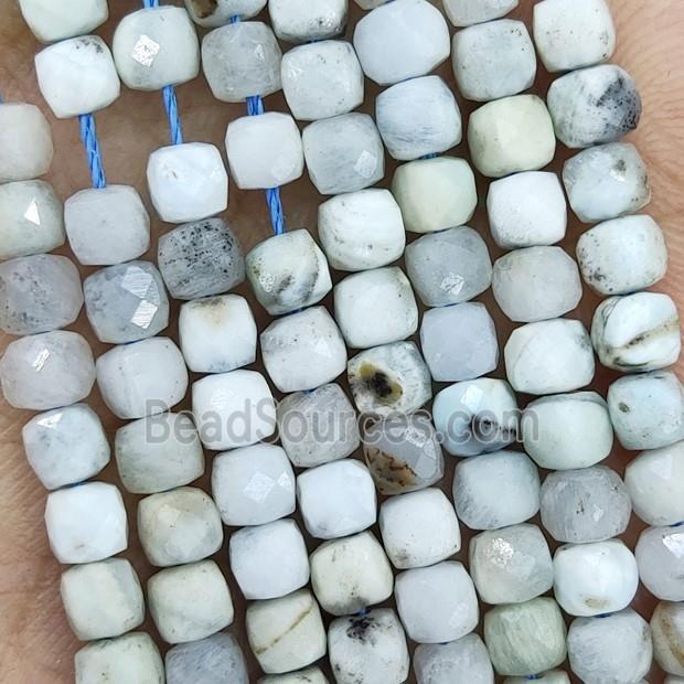 Natural Hemimorphite Beads Lt.blue Faceted Cube