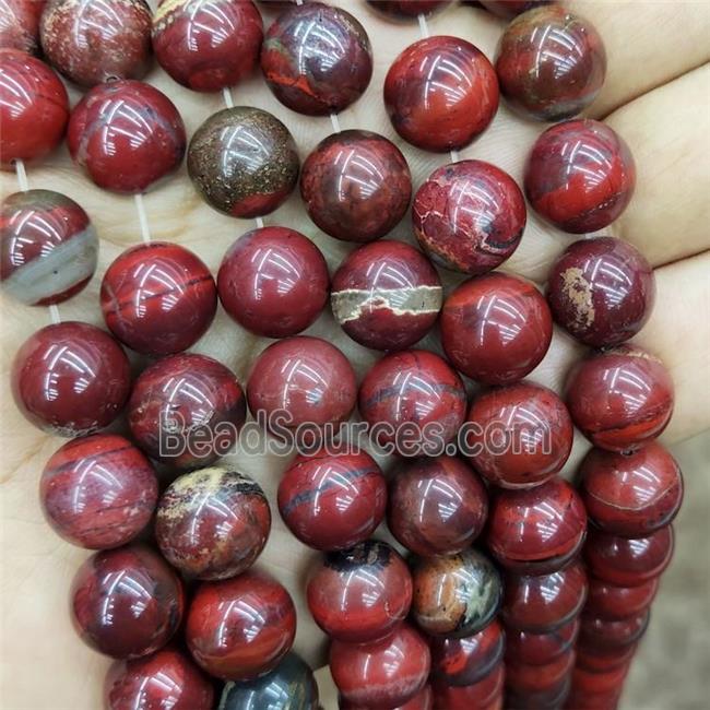 Natural Red Jasper Beads Smooth Round