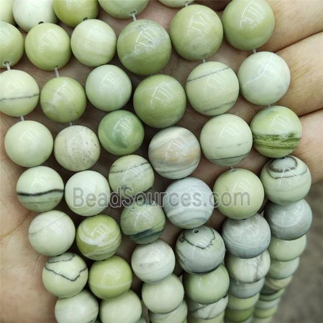 Australian Butter Jasper Beads Green Smooth Round