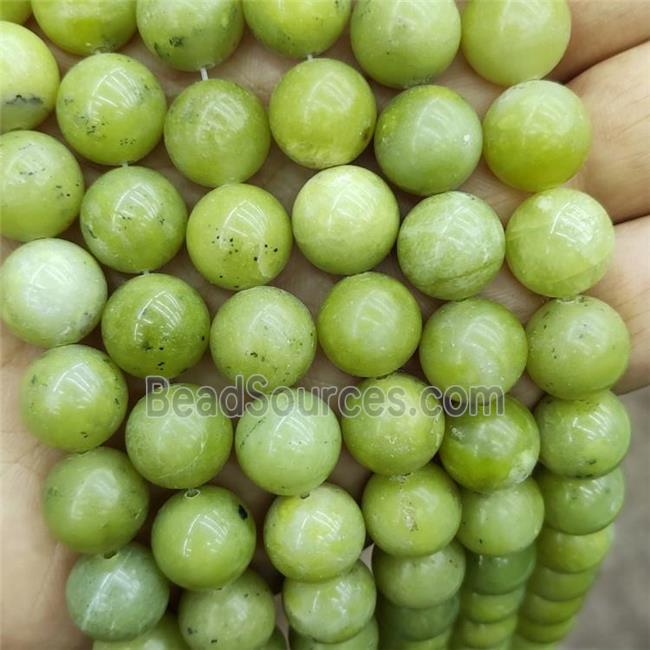 Lemon Jade Beads Smooth Round Green