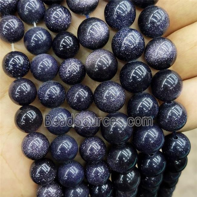 Purple Sandstone Beads Smooth Round