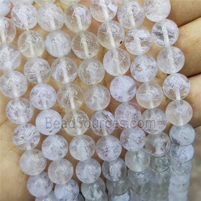 Synthetic Quartz Beads Lt.purple Smooth Round