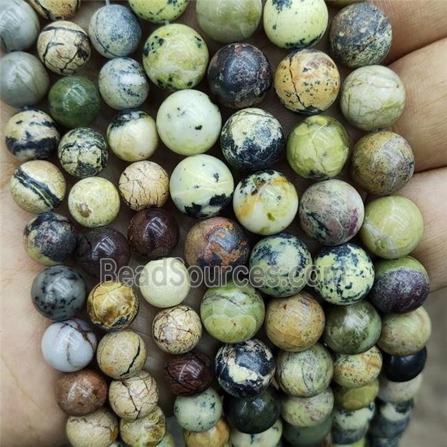 Yellow Turquoise Beads Smooth Round