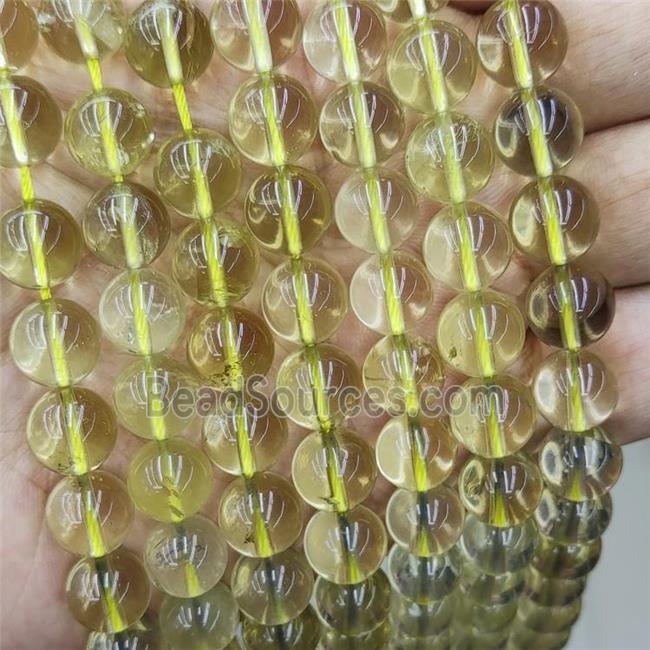 Natural Lemon Quartz Beads Smooth Round