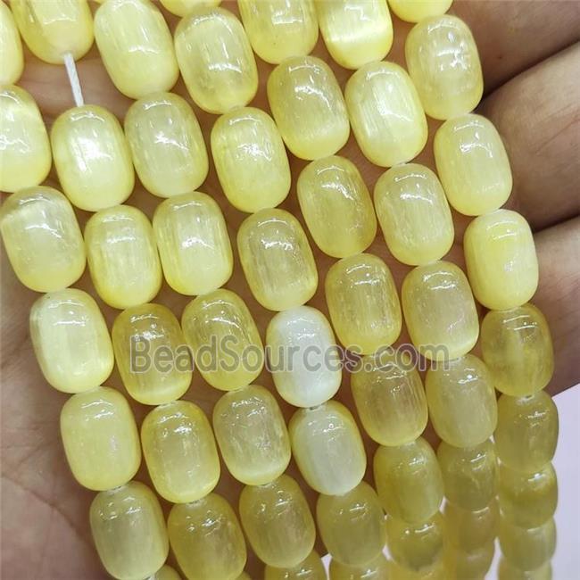 Yellow Selenite Barrel Beads
