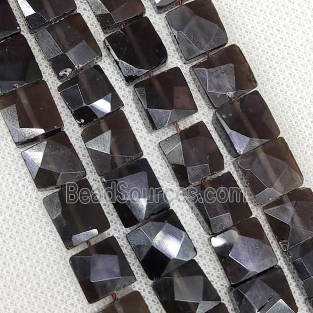 Natural Smoky Quartz Beads Faceted Square