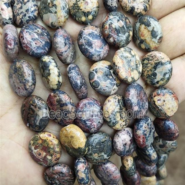 LeopardSkin Jasper Oval Beads Multicolor