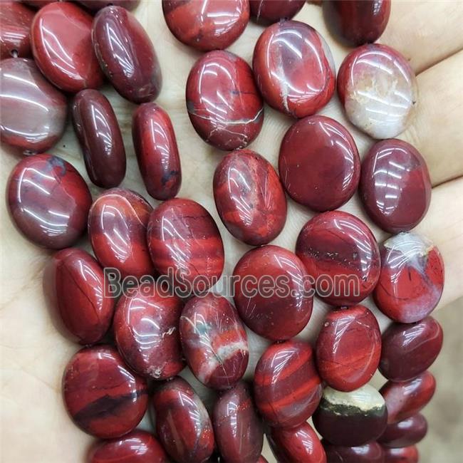 Natural Poppy Jasper Oval Beads