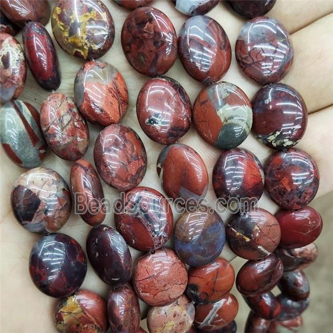 Natural Poppy Jasper Oval Beads B-Grade