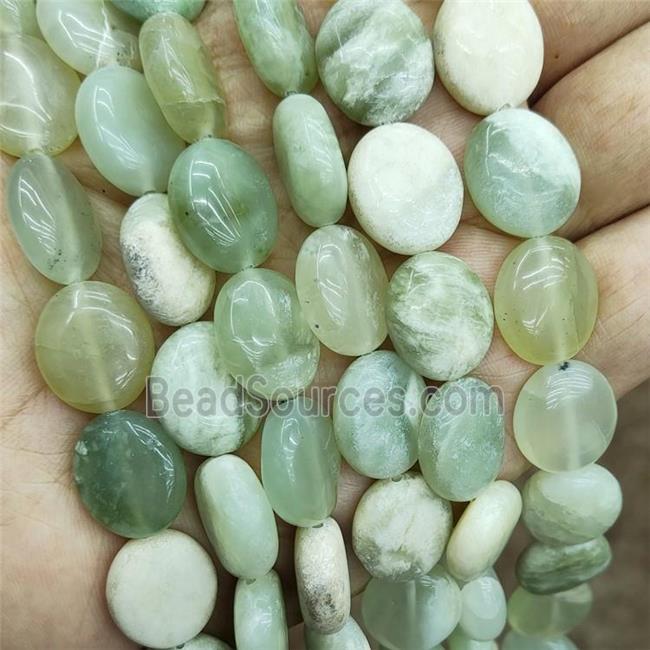 New Mountain Jade Oval Beads Green B-Grade