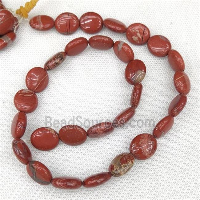 Natural Red Jasper Oval Beads B-Grade