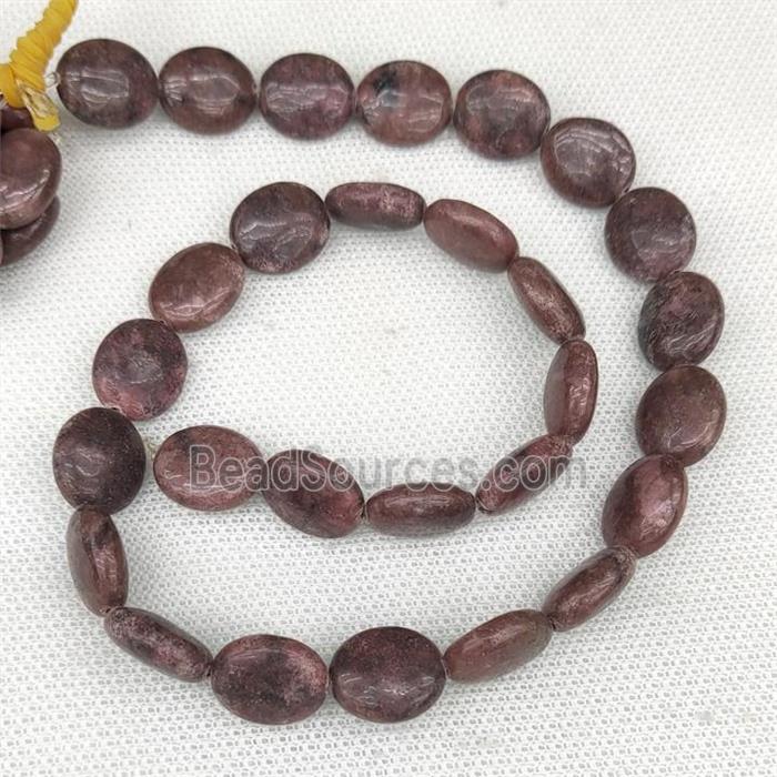 Natural Chinese Rhodonite Oval Beads Red