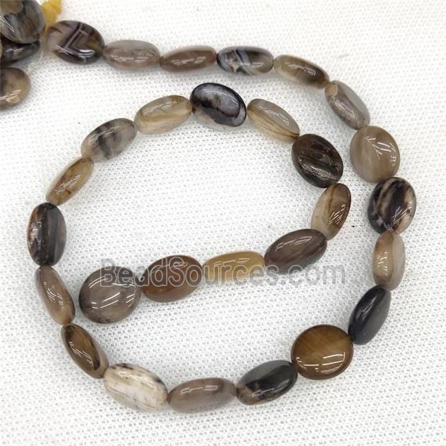 Natural Wood Petrified Jasper Oval Beads Oval