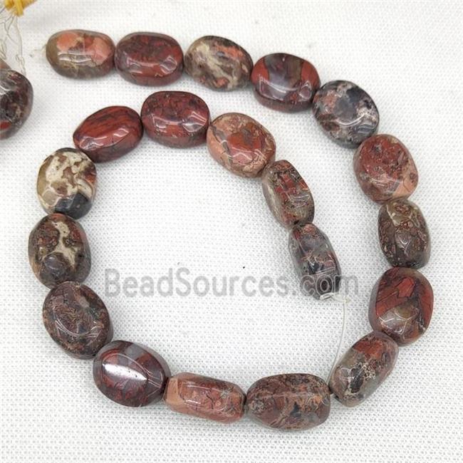 Natural Poppy Jasper Oval Beads