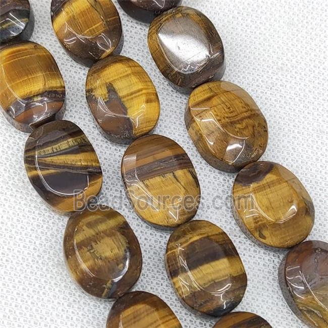 Natural Tiger Eye Stone Oval Beads