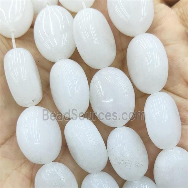 White Jade Oval Beads