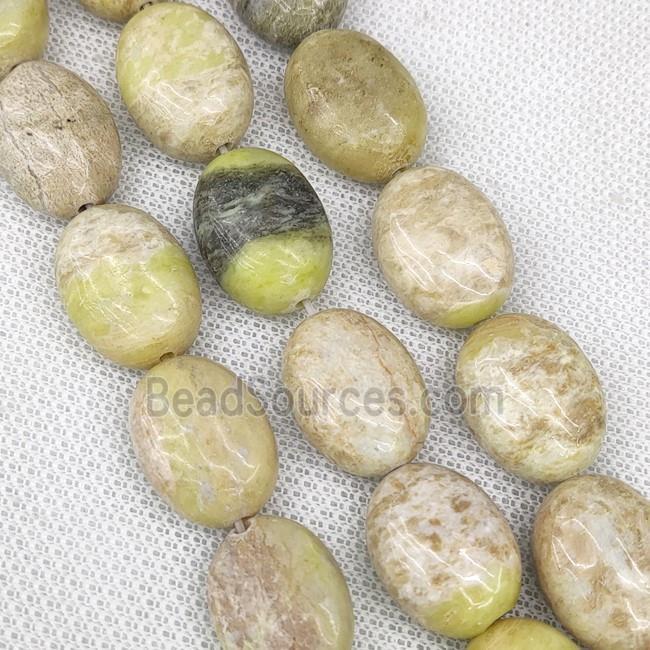 Natural Lemon Jade Oval Beads Green