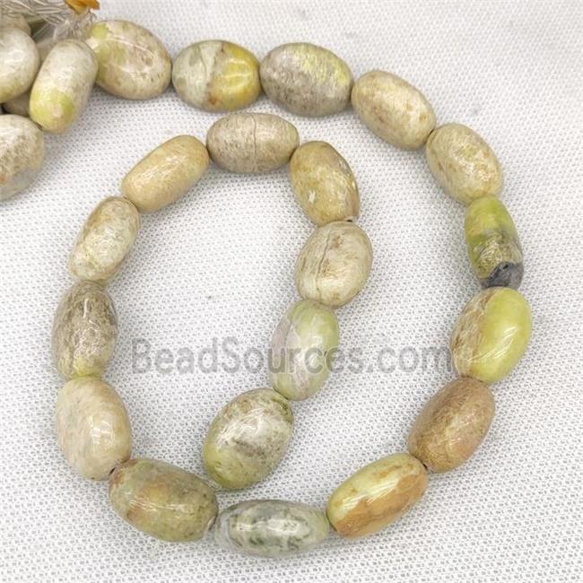 Natural Lemon Jade Oval Beads Green