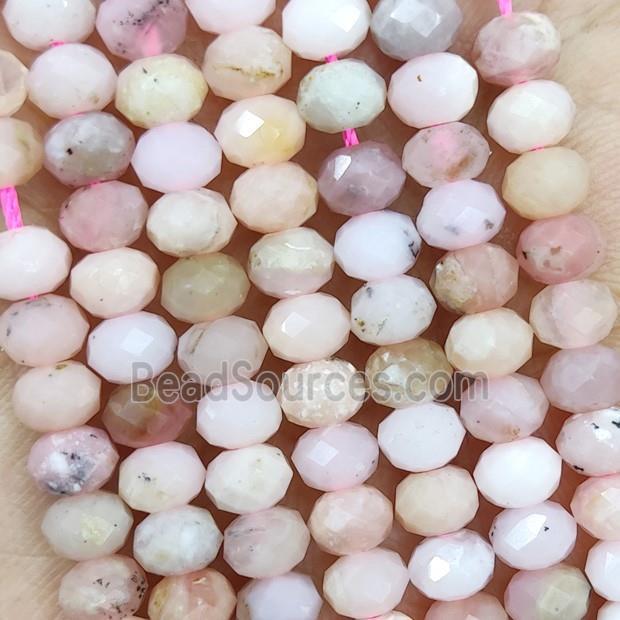 Natural Pink Opal Beads Faceted Rondelle