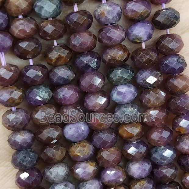 Natural Purple Ruby Beads Faceted Rondelle