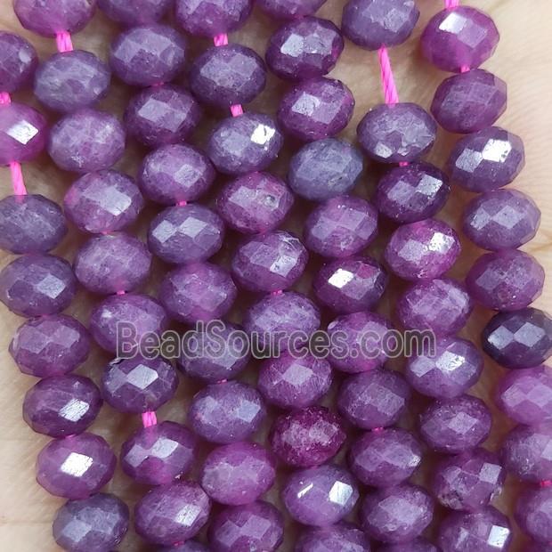 Natural Ruby Beads Faceted Rondelle