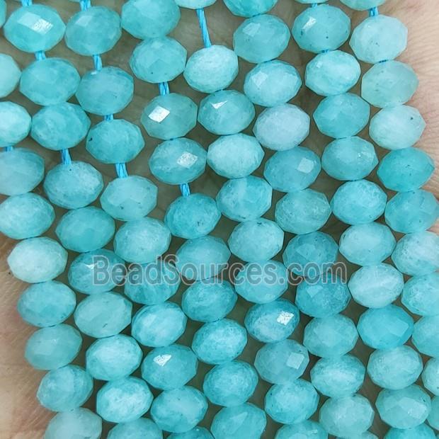 Natural Green Amazonite Beads Faceted Rondelle