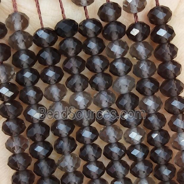 Natural Smoky Quartz Beads Faceted Rondelle