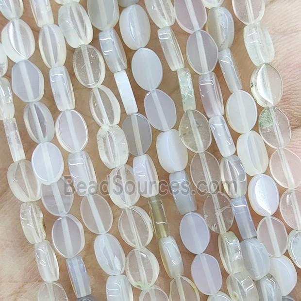 White Agate Oval Beads