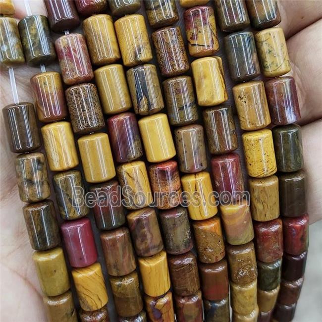 Natural Nueva Agate Tube Beads Multicolor