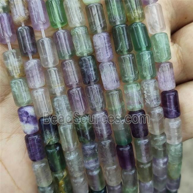 Natural Fluorite Tube Beads Multicolor
