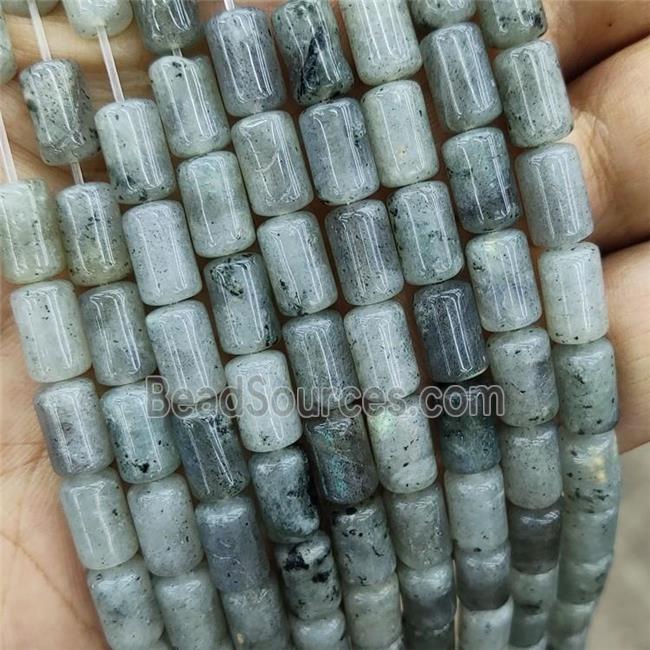 Natural Labradorite Tube Beads Gray