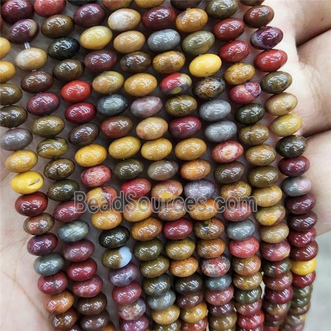 Natural Nueva Agate Beads Multicolor Smooth Rondelle