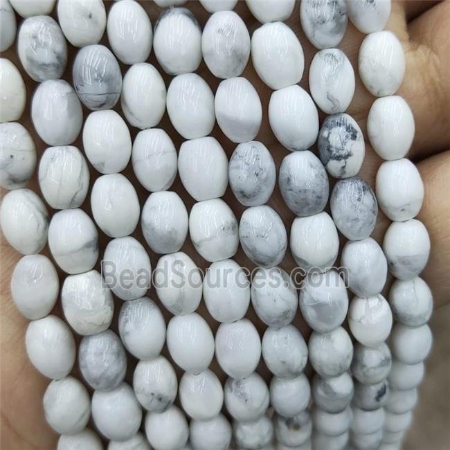 White Howlite Turquoise Rice Beads Barrel