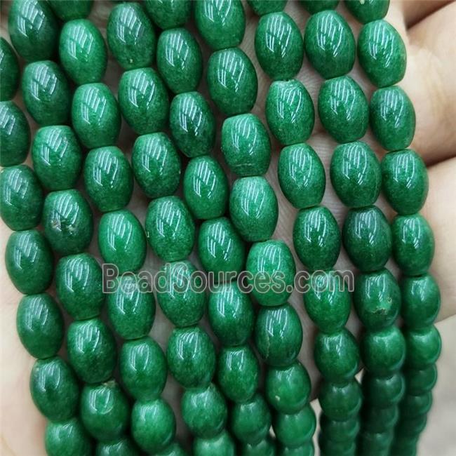 Chinese Taiwan Jadeite Rice Beads Green Dye