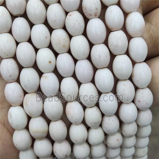 White Ivory Jasper Rice Beads Barrel