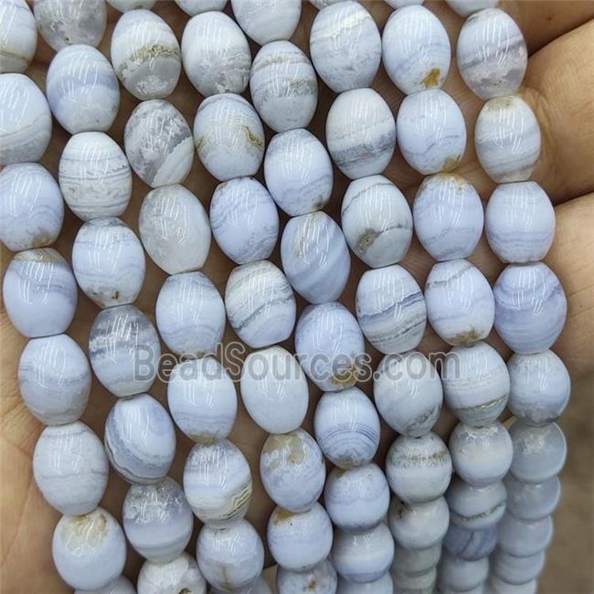 Natural Blue Lace Agate Rice Beads Barrel