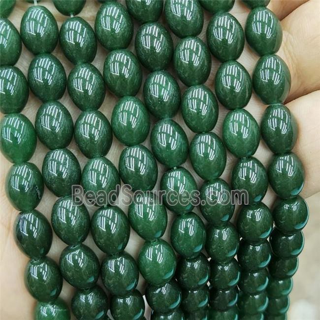 Chinese Taiwan Jadeite Rice Beads Green Dye