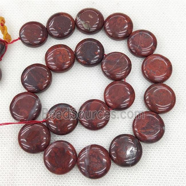 Natural Poppy Jasper Beads Red Circle