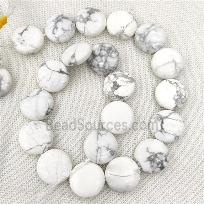 White Howlite Turquoise Circle Beads