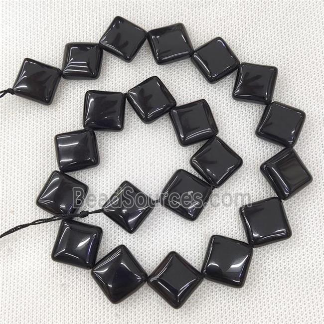 Natural Black Onyx Beads Square Corner-Drilled