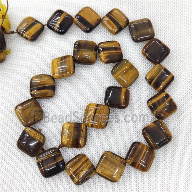 Natural Tiger Eye Stone Beads Square Corner-Drilled