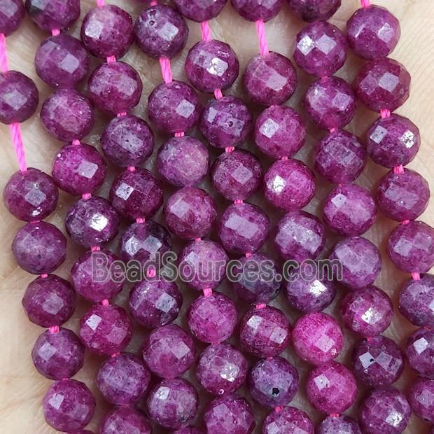 Natural Ruby Beads Faceted Round