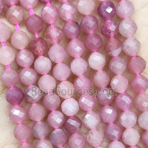 Natural Pink Tourmaline Beads Faceted Round