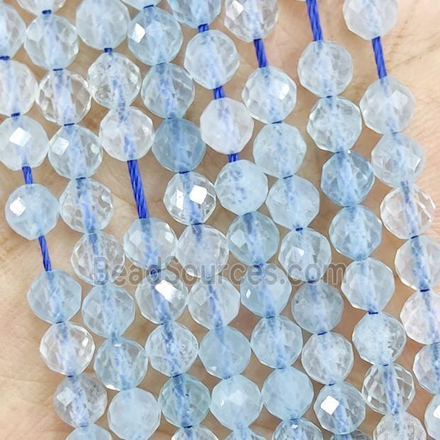 Natural Blue Aquamarine Bead A-Grade Faceted Round